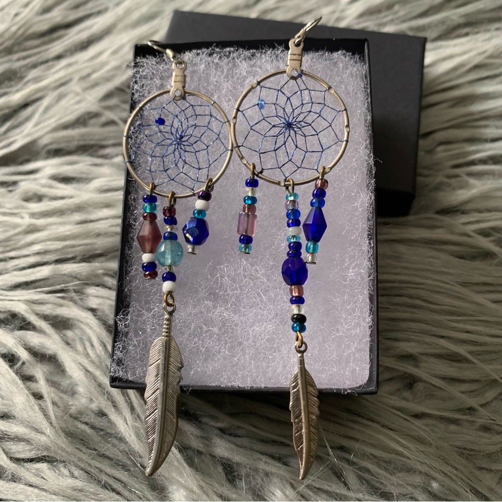 Beaded Dream Catcher Earrings